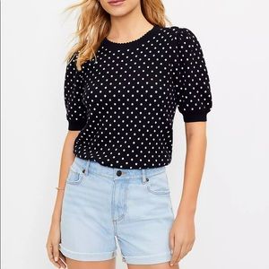 Loft dotted scalloped sweater